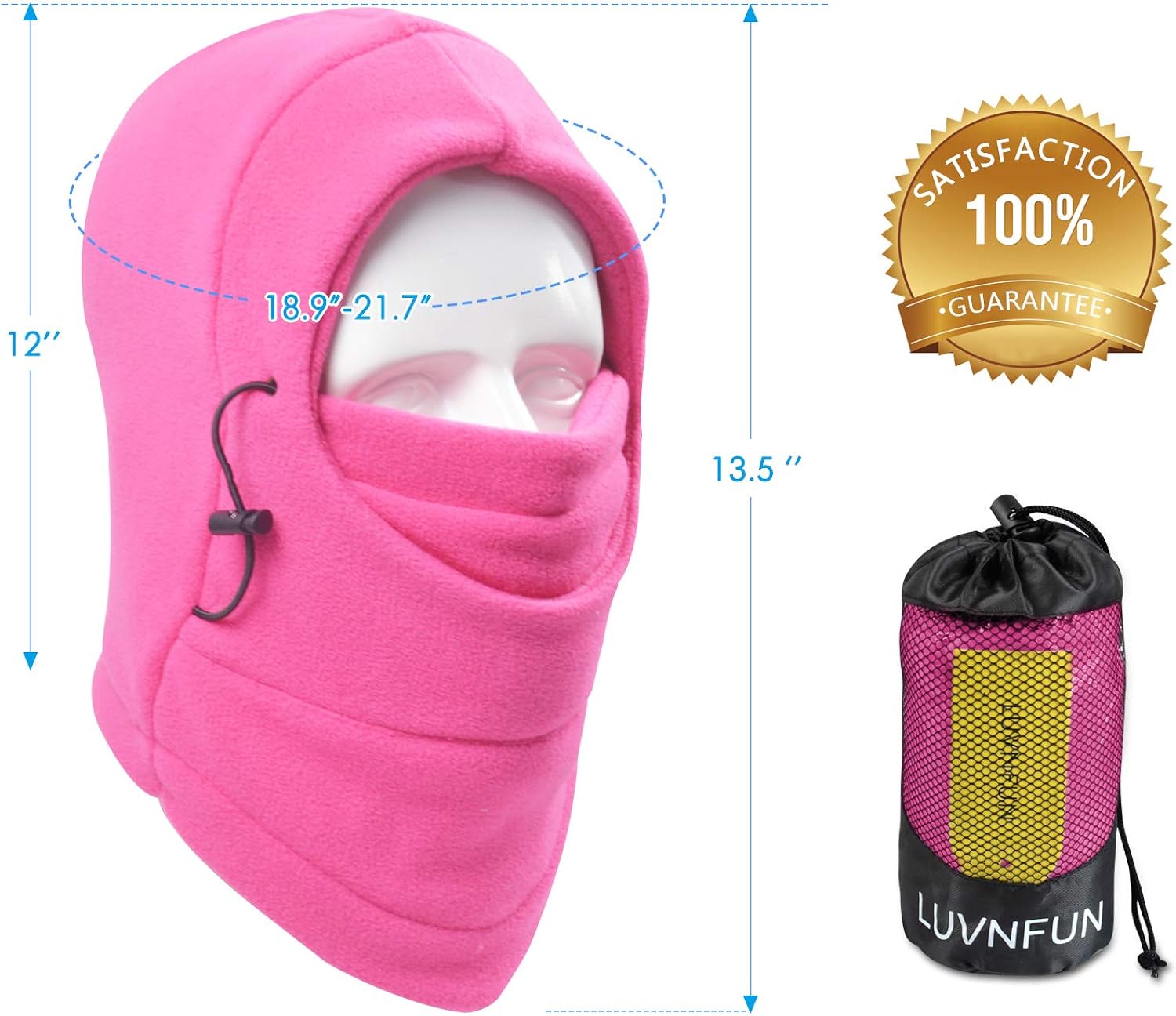 Kids Ski Mask Balaclava Face Mask Fleece Hood Windproof Neck Warmer Adjustable Winter Hats for Toddlers Boys Girls: Clothing