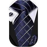 Dubulle Ties for Men Silk Mens Paisley Floral Striped Necktie and Handkerchief Cufflinks Wedding