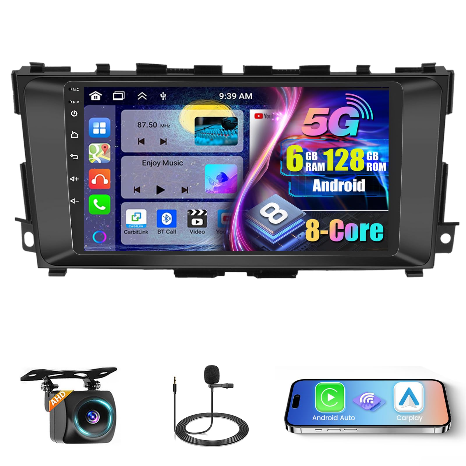 Photo 1 of [8 Cores 6+128G] Radio for Nissan Altima 2013-2018, 9 Inch IPS Touch Screen for Altima Car Stereo with Wireless Carplay Android Auto, Bluetooth 5.0, 32 EQ, GPS, 5G WiFi, 1280 * 720