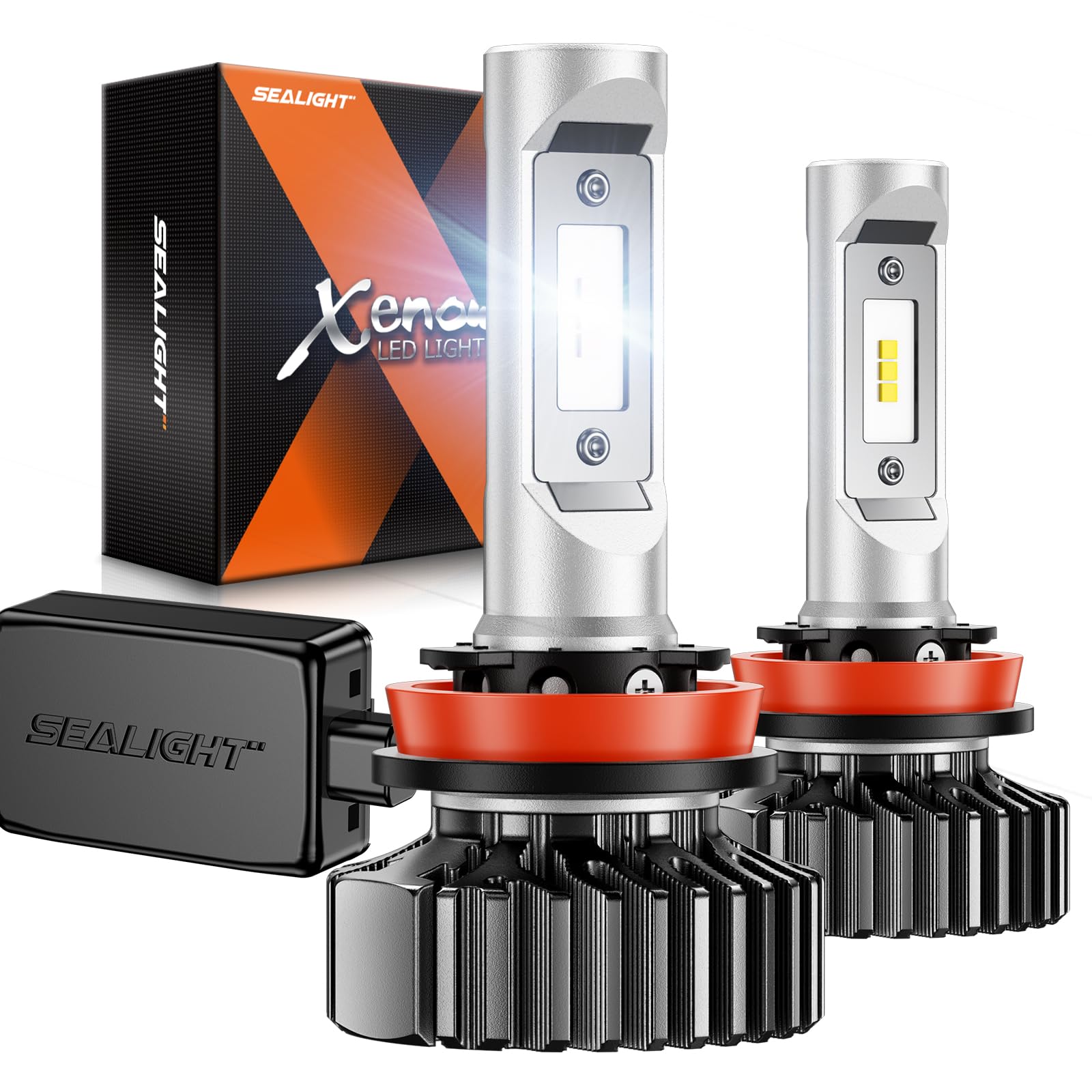 SEALIGHT H11 Light Bulbs, 30000LM 700% Brighter Fog Light with Turbo Fan,5 Mins Quick Installation, IP67 Waterproof Bulbs Pack of 2 Image