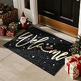 TYUU Christmas Doormat, Outdoor & Indoor Merry Christmas Door Mat, Funny Welcome Snowman Holiday Door Mats for Front Door Out