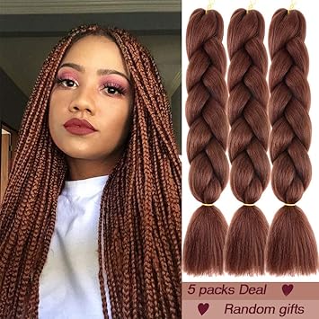 Mychason 5pcs 33 Mychanson 5pcs Brown Jumbo Braiding Hair Long