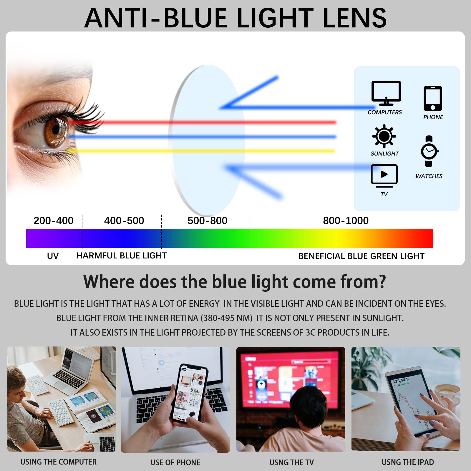 VIDEBLA 5 Pack Blue Light Blocking Reading Glasses,Spring Hinge Computer Readers for Women Men,Anti UV Ray Filter Nerd Eyeglasses(Mix-1, 2.50)