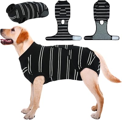 Kuoser Recovery Suit for Dogs After Surgery Black