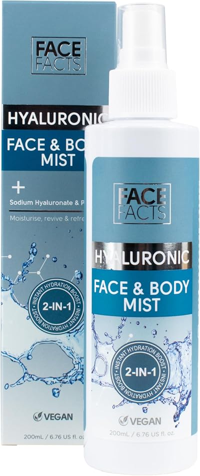 Face Facts Hyaluronic Face & Body Mist 200ml with Peptides Betaine Vegan