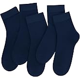SERISIMPLE Women Thin Viscose Bamboo Socks Crew Lightweight Above Ankle Casual Dress Sock For Ladies Bootie Trouser 5 Pairs