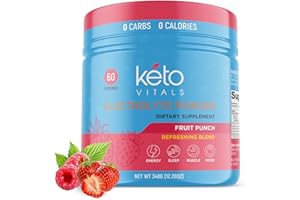 Keto Vitals Keto Electrolytes Powder | Keto-Friendly Electrolytes with Potassium, Magnesium, Sodium, Calcium | Keto Electrolytes Supplement Energy Drink Mix | Sugar-Free, Zero Calories, Zero Carbs