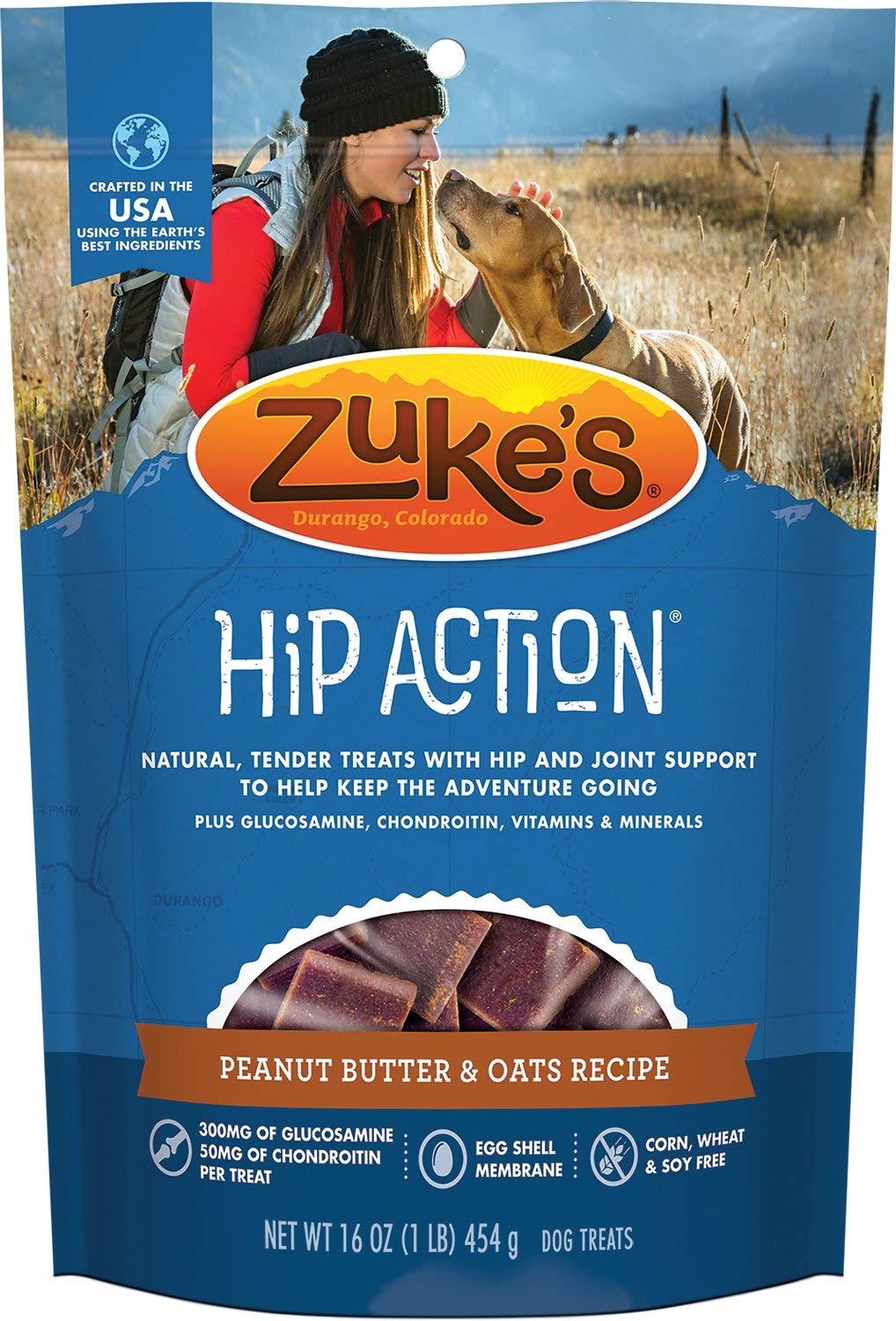 Buy Zukes Hip Action w/ Glucosamine & Chondroitin Dog Peanut Butter 1LB Online at desertcartINDIA