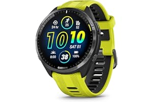 Garmin Forerunner® 965 Running Smartwatch, Colorful AMOLED Display, Training Metrics and Recovery Insights, Amp Yellow and Bl