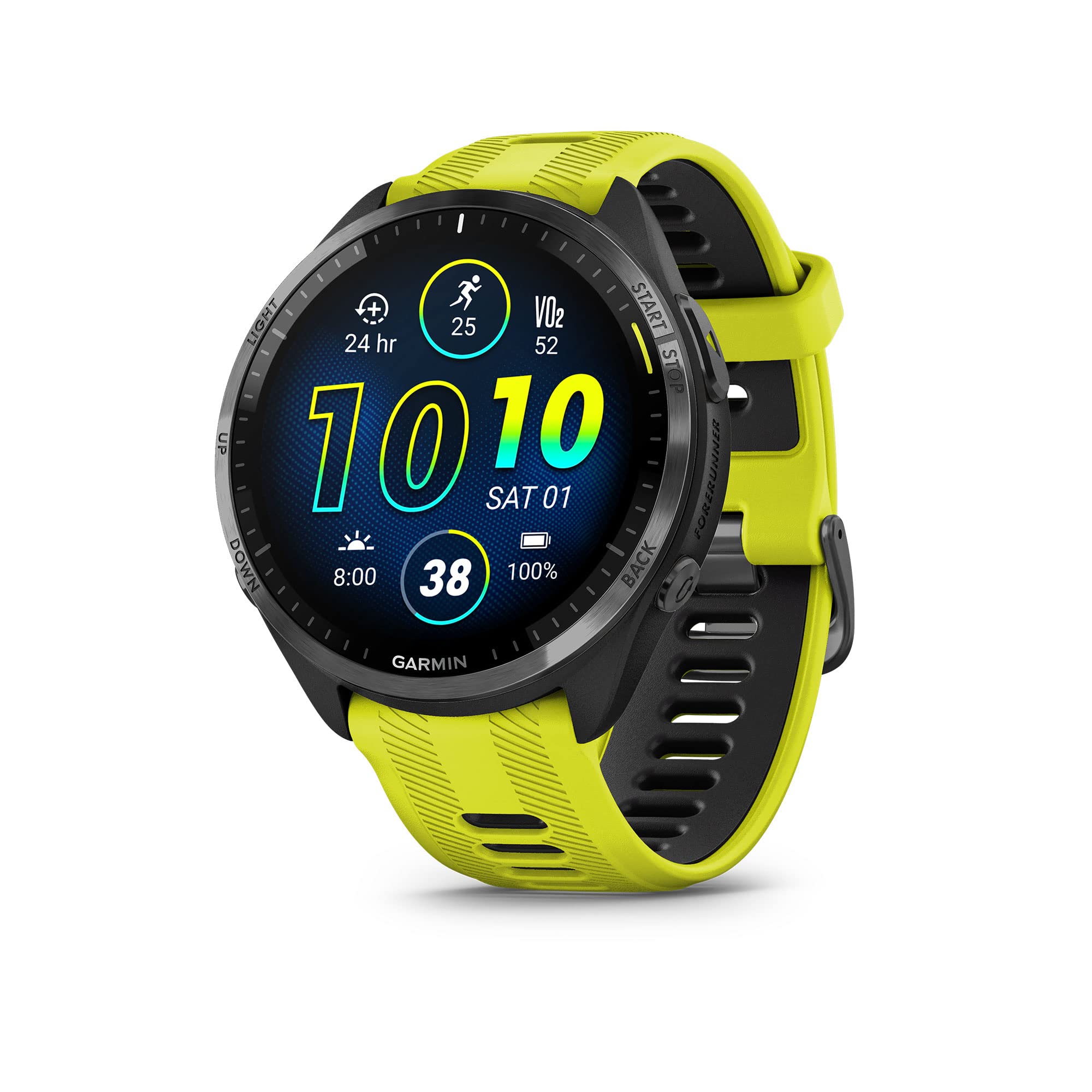 Garmin Forerunner® 965 Running Smartwatch, Colorful AMOLED Display, Training Metrics and Recovery Insights, Amp Yellow and Black Image