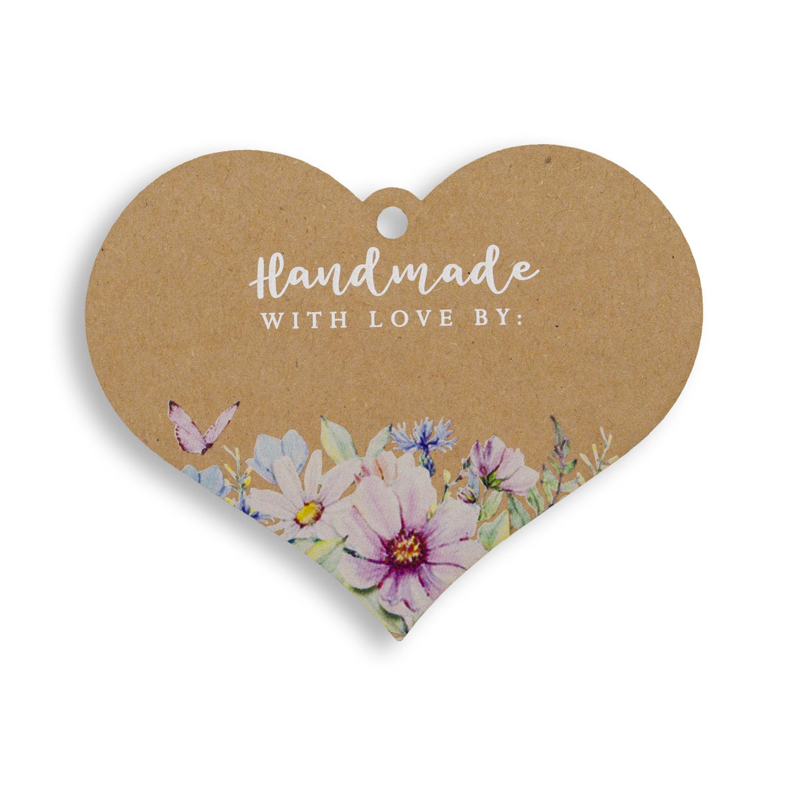 Summer-Ray 50pcs Handmade with Love Gift Tags Add a Personal Touch to Your Special Gifts (Kraft Brown)