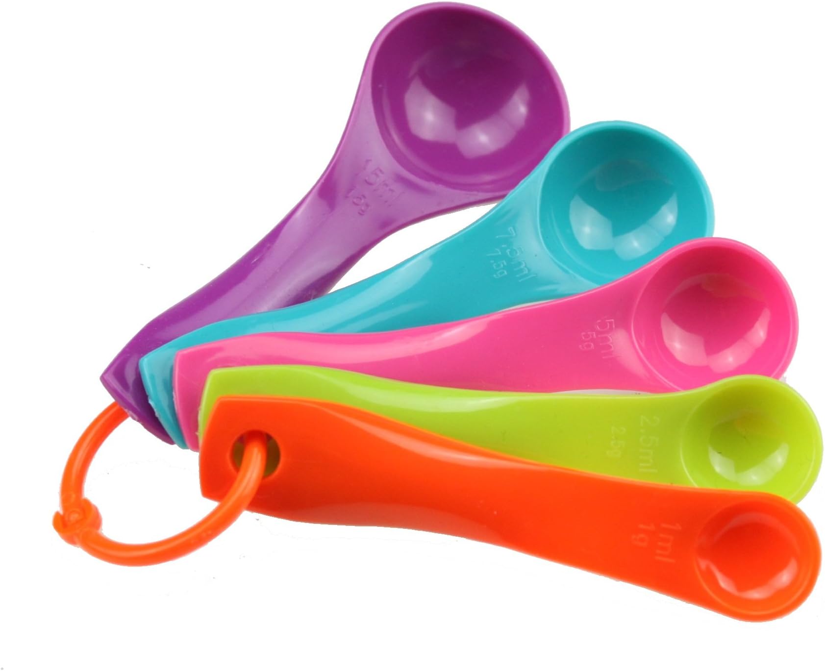 Dura5 Piece Measuring Spoon Set Coloured Measuring Set Teaspoon Table Spoon Ring Holder