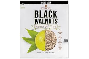 Hammons Black Walnuts - Wild Harvested - Non-GMO, Gluten Free, High Protein, Keto Snack - Recipe Ready Nuts Great for Cooking and Baking - 8oz