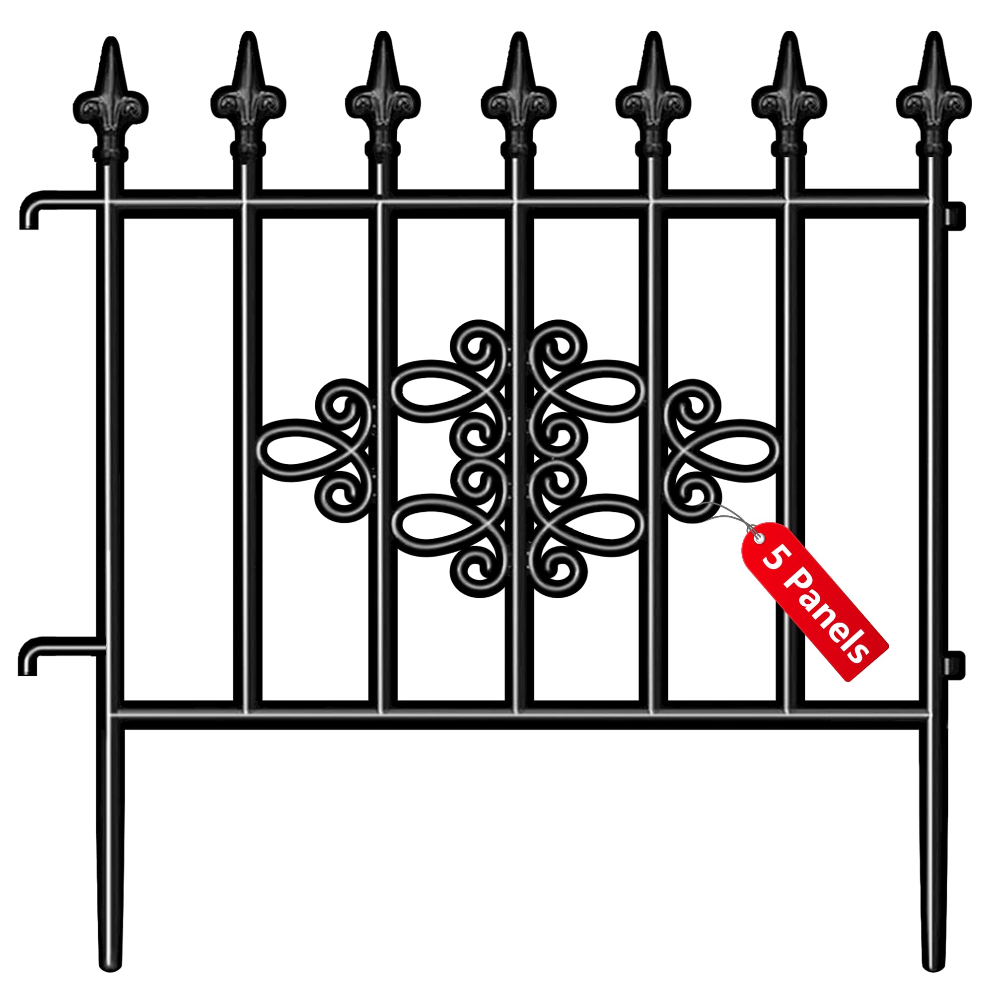 Photo 1 of AMAGABELI GARDEN & HOME 5panels Decorative Garden Fences and Borders for Dogs 26in(H)×10ft(L) No Dig Metal Fence Panel Garden Edging Border Fence for Animal Barrier Fencing for Flower Bed Yard Patio