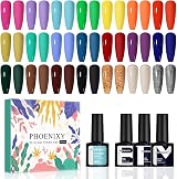 Phoenixy 21 Colors Semi-Permanent Gel Nail Polish Kit with Base & Top Coats