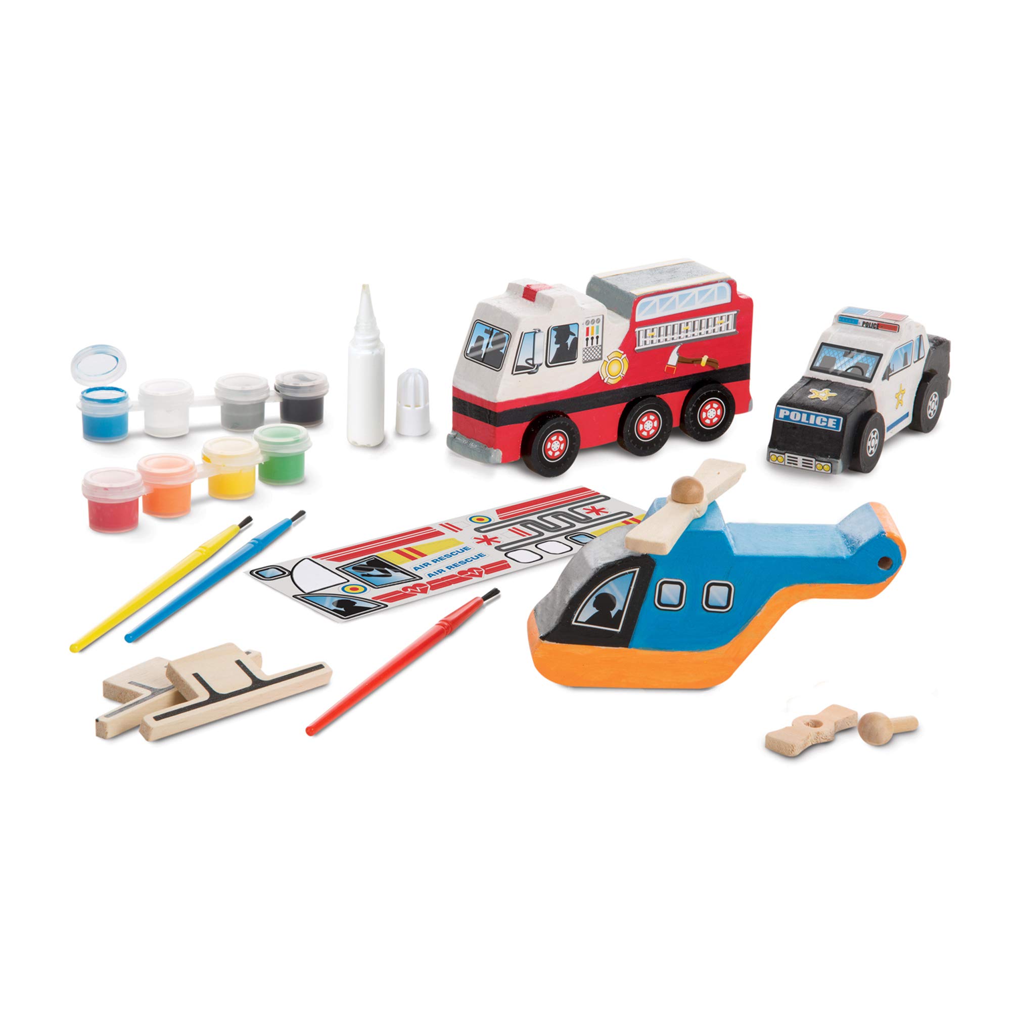 Melissa & Doug Created by Me! Rescue Vehicles Wooden Craft Kit