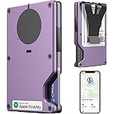 Air Wallet,Minimalist Wallet,Built-in Airtag Chip,RFID Blocking Credit Card Holder for Women,Slim Wallet,Compatible with Apple Find My iOS ONLY,Trackable Wallet (Macaron purple)