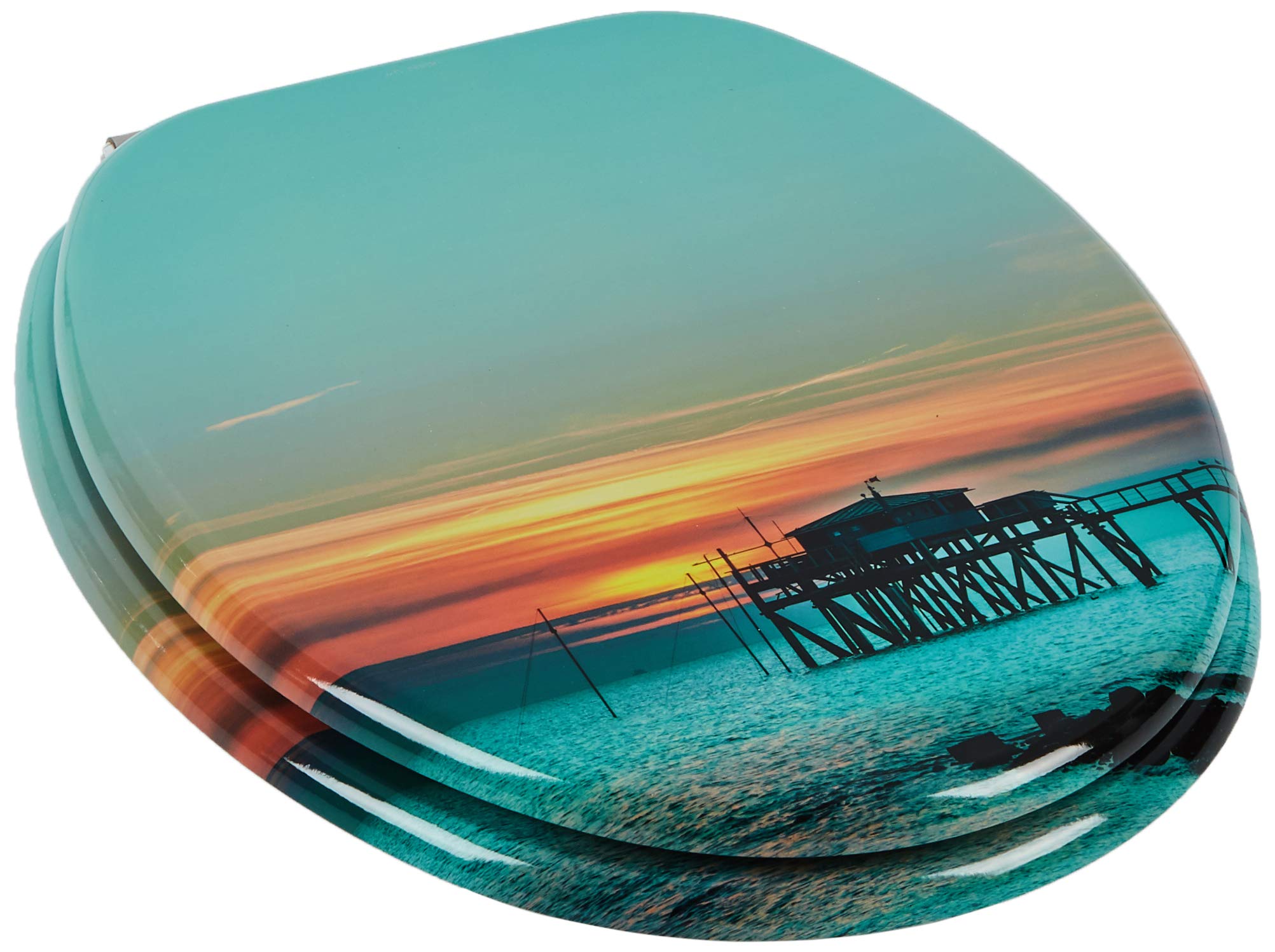 MSV Toilet Seat MDF Sunset Hinges Stainless Steel