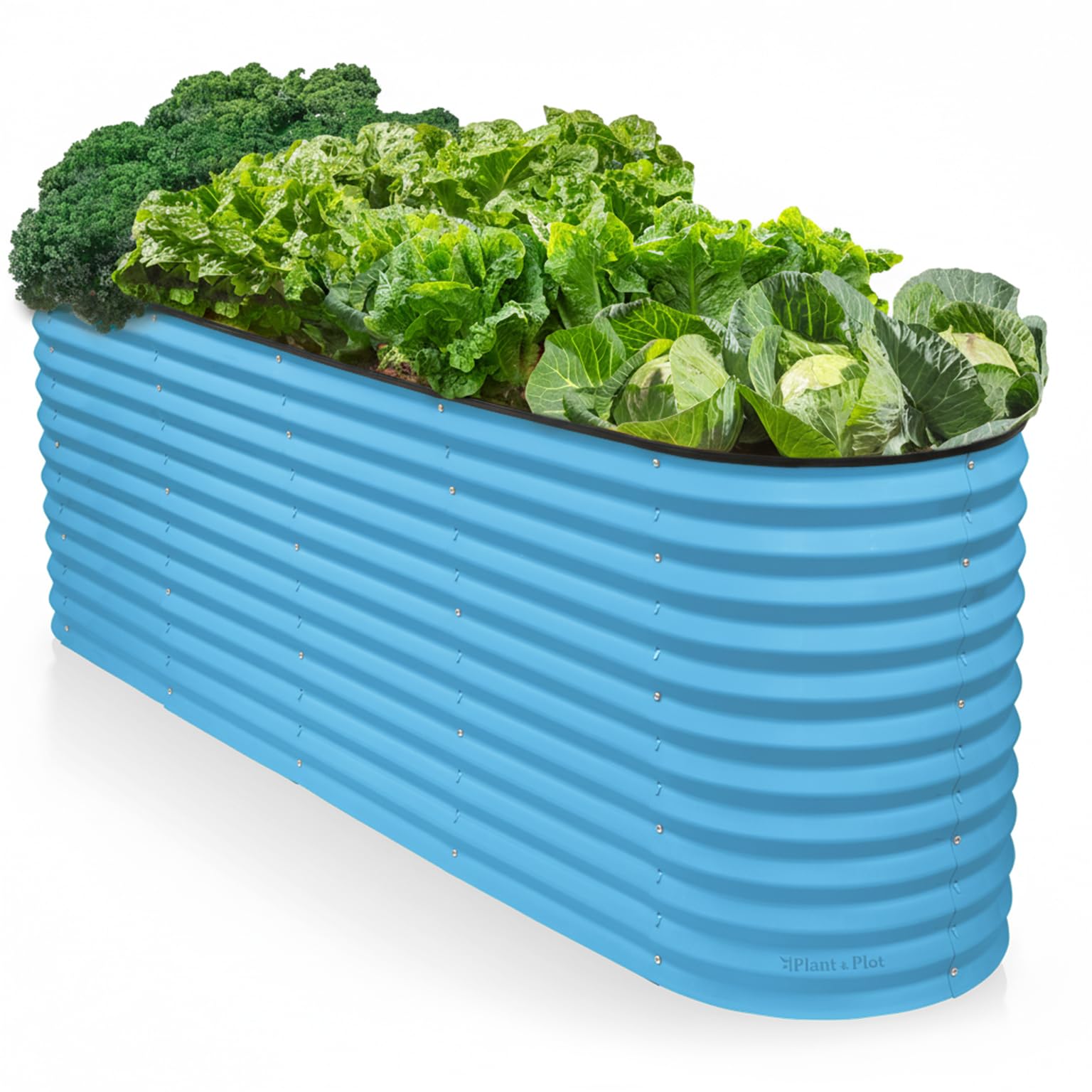 9-in-1 Galvanized Raised Garden Beds Outdoor // 8×2×2.5 ft Modular Planter for Gardening, Vegetables, Flowers // 32" Extra Tall Metal Raised Garden Bed (Teal) // Patented Design Planter Box Image