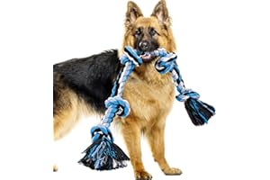 Bmag Heavy Duty Dog Rope Toy for Aggressive Chewers, Medium Large Dogs, Tough Twisted Rope with 5 Knots