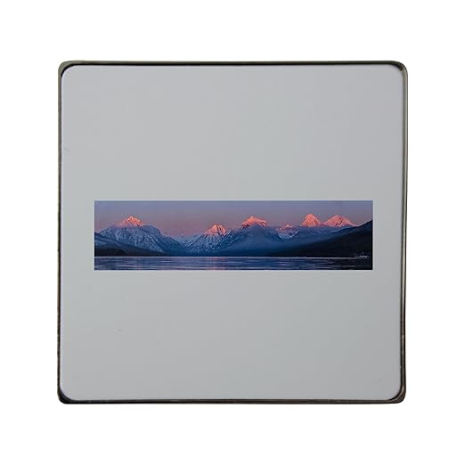 Lago McDonald, puesta de sol, noche, dusk Metal cuadrado imán para ...