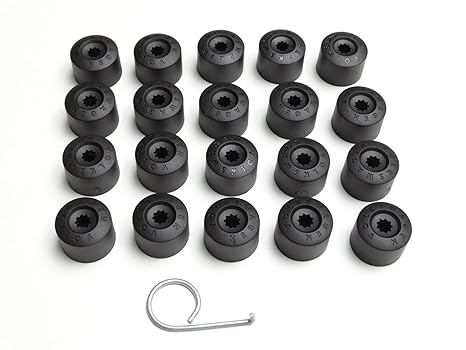 Original VW Volkswagen 16x Radschraubenkappe Kappe für Radschraube SW17 schwarz 4x Kappe für Felgenschloss 1x Abzieher