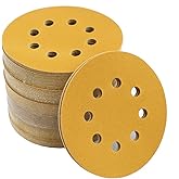 Aiyard 5-Inch 8-Hole Hook and Loop Sanding Discs 220-Grit Random Orbit Sandpaper, 100-Pack