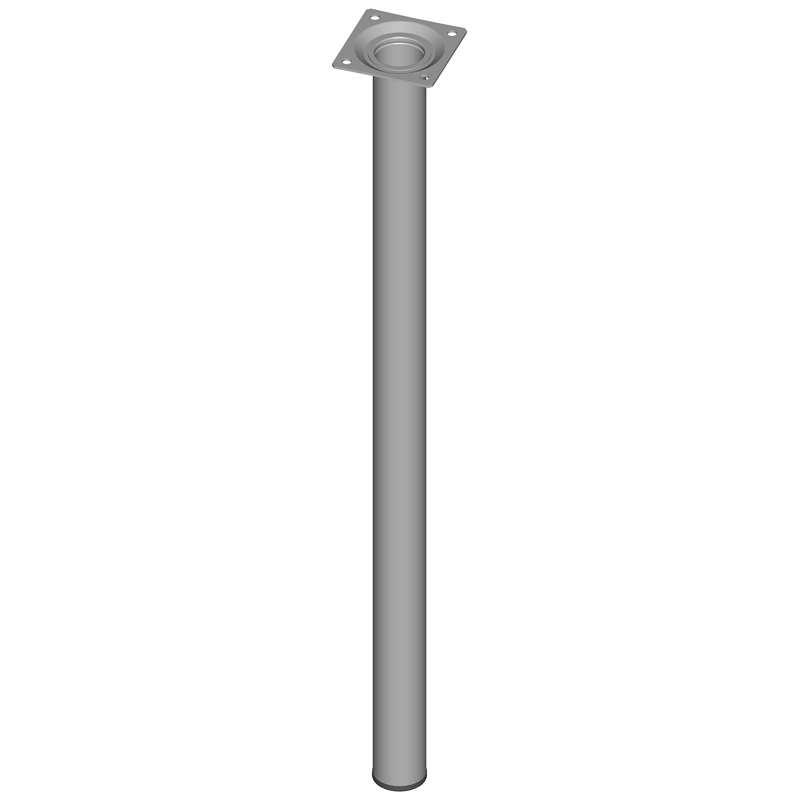 Element System Steel Pipe Feet Round Table Leg, Furniture Feet including Screw-On Plate, 11100-00068
