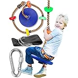BAYINBULAK Climbing Rope Tree Swing with Platforms and Disc Swings Seat - Playground Swingset Accessories Outdoor for Kids