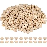 SENJEOK 500 Pack Unfinished Wood Half Balls, 1 Inch Wooden Half Beads Round Spheres for Crafts, DIY Projects, Ornaments, Home Decor 