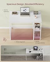 VASAGLE Computer Desk 100x50x76 cm Maple White LWD046W01 view 3