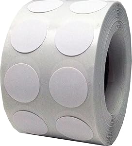 White Color Coding Labels for Organizing Inventory 0.50 Inch Round Circle Dots 1,000 Total Adhesive Stickers On A Roll