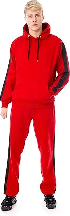red jogging suit mens