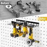 Yeabett Power Tool Storage Wall Mounted Floating Shelf Rack for 4 Drill Holders view 4