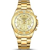 Biden Mens Watches Chronograph Stainless Steel Waterproof Date Analog Quartz Watch Business Casual Fashion Wrist Watches for Men, Black a, Quartz Watch,Chronograph