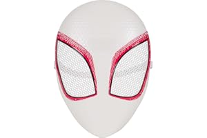 JAZWARES COSTUME PLAY Girls Marvel Ghost Spider Costume Plastic Mask with Elastic Strap and Foam Padding for Halloween Dress Up Play