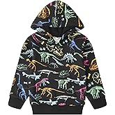 RETSUGO Baby Boys Dinosaurs Hoodie Boy Girls Truck Pullover with Pocket Toddler Boy Kids Rocket Sweatshirt 2-7Years