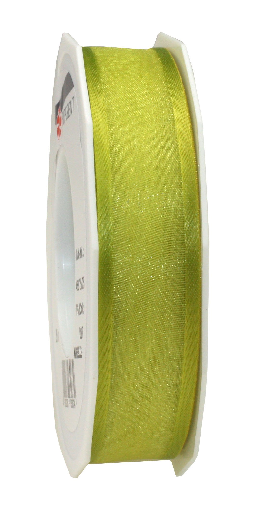 C.E. Pattberg Präsent - Marseille Wired Organza Ribbon Lime Green 25 mm width, 25 m length — image 1