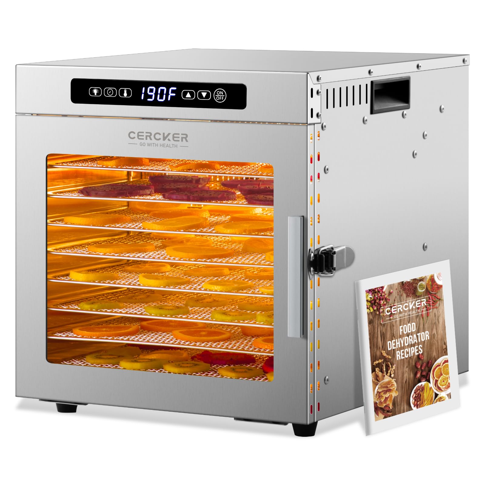 Photo 1 of Food-Dehydrator Machine 9 Stainless Steel Trays, 1000W Fruit Dehydrator,7.7ft² Meat Dryer for Jerky,190ºF Temperature Control,24H Timer Dryer Machine for Herbs,Beef