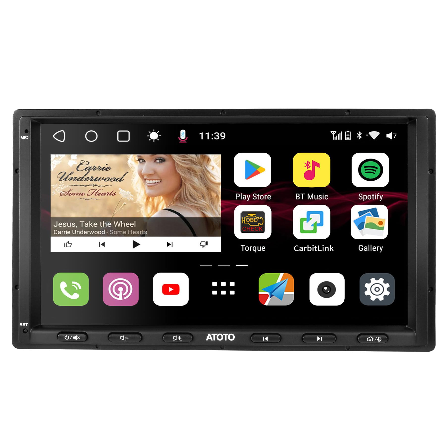 ATOTO S8 MS 7" Double Din Android Car Stereo, 4G LTE, Wireless CarPlay & Android Auto QLED Touchscreen, Dual Bluetooth, WiFi/BT/USB, 36 EQ DSP, ChatGPT AI,GPS Tracking, HD LRV, SCVC, 4G+32G,S8G2A74MS