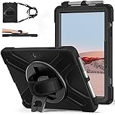 ZenRich Rugged Case for Microsoft Surface Go 4/3/2/1 10.5 inch | Heavy Duty Shockproof Protective Case for Surface Go with 360 Rotating Kickstand/Hand Strap,Compatible with Keyboard