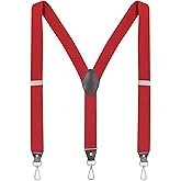 Ausukler Men's Suspenders with Swivel Hooks and Elastic Straps Y-back, for Heavy Duty, Big and Tall