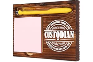 VIVOPISEW Appreciation Gifts for Custodians, National Custodial Worker Day Gifts, Thoughtful Gifts for Custodians Staff, Custodian Week Gifts, Self-Stick Note Pad Holder for Desk Organization VN400