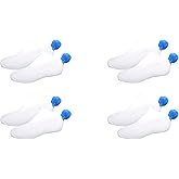 NEW! Pom Pom Socks Girls (4 Pair) Youth - Lowcut Ped Socks Pom-Pom Athletic Socks - Fits Kids Shoe Size: 9-3 (Blue 4 Pair)