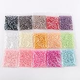 2500pcs 6mm Half Round Pearl Beads Mixed 15 Colors Cabochon Flatback Gem DIY Scrapbooking Shoes Phone Nail Art Making Crafts Material