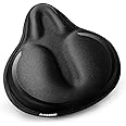 ANZOME Bike Seat Cushion, Wide Foam & Extra Soft Gel Exercise Bike Seat Cushion for Women Men Everyone, Compatible with Cruiser, Stationary Bike, Exercise Bike, Fit Wide 8.5-10in(Rain Cover Included)