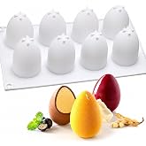 OCPO Kitchen 3D Egg Silicone Mold for Baking Mousse Cake, 8 Cavities | Non-Stick and Easy Release Silicone baking mold for Dessert, Chocolate, Brownies, Jelly, Ice Cream and Cake Decoration Mold