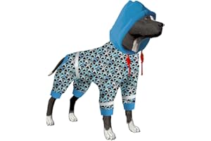 LovinPet Dogs Onesies Pajamas, Wound Care, Anxiety Relief Jumpsuit for Dogs, Easy Wearing Dog Pajamas Dog Jammies, Reflective Strap Sharks Grunge Brown Prints Recovery Suit for Dogs XXL