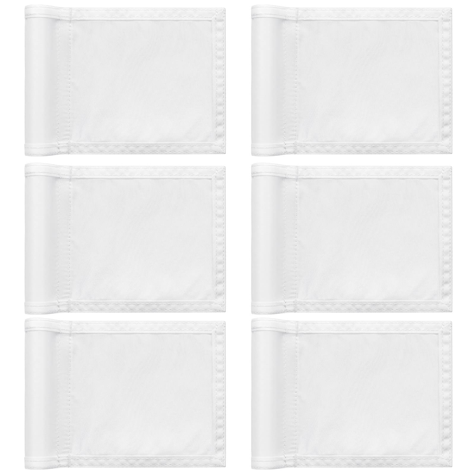 Photo 1 of Oudain 6 Pcs Golf Target Flag with Tube Inserted Waterproof Putting Golf Flags 420D Nylon Mini Pin for Yard Indoor Outdoor Backyard Garden Portable, 8 x 6 Inch(White)