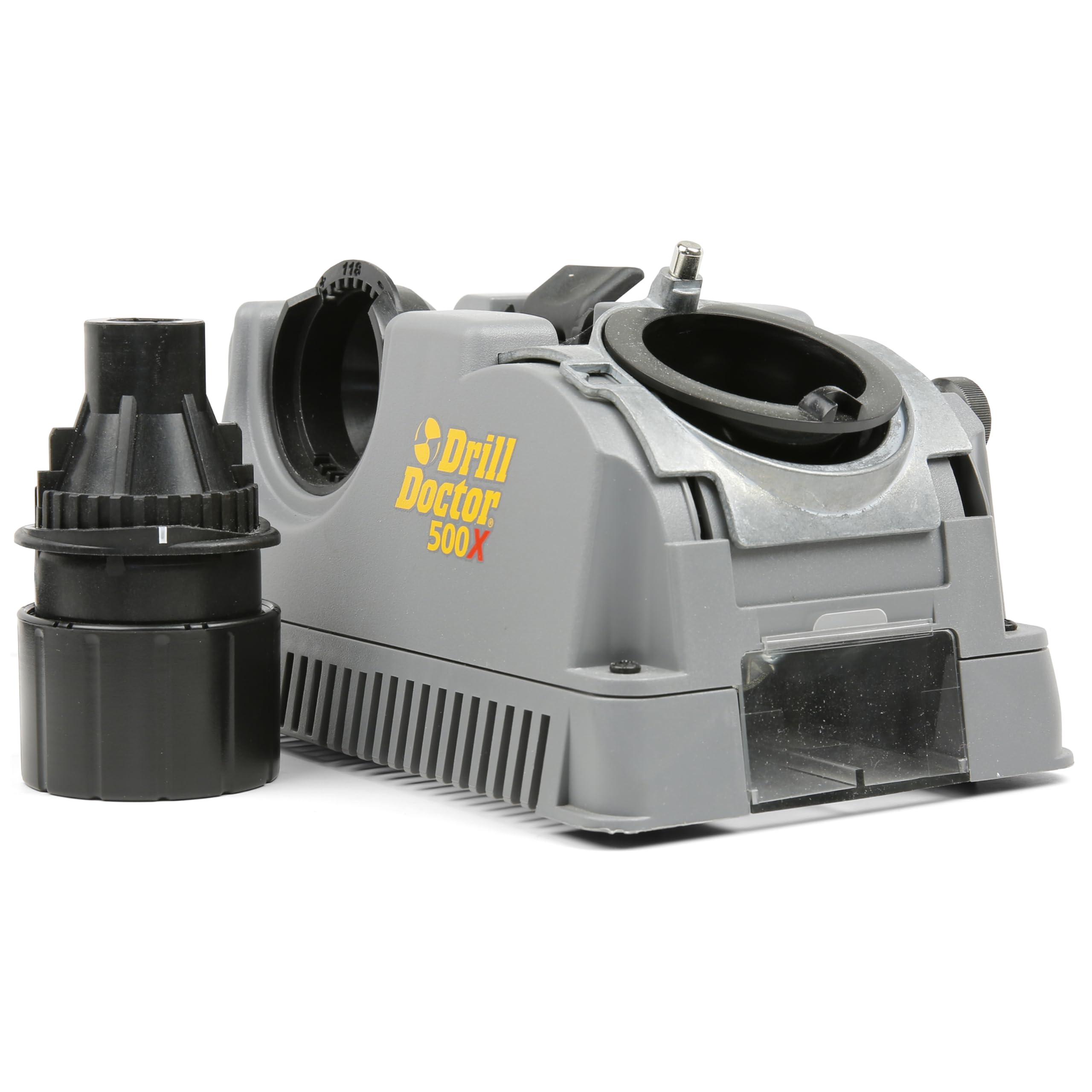Drill Doctor DD500X Twist Drill Bit Sharpener - 3/32" to 1/2" - Electric Sharpener - High Speed & Portable - for Steel, Masonry, Carbide & Tin-Coated Drill Bits - Adjustable 118° or 135° Angle — image 1